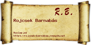 Rojcsek Barnabás névjegykártya